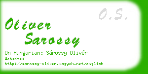 oliver sarossy business card
