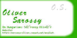 oliver sarossy business card